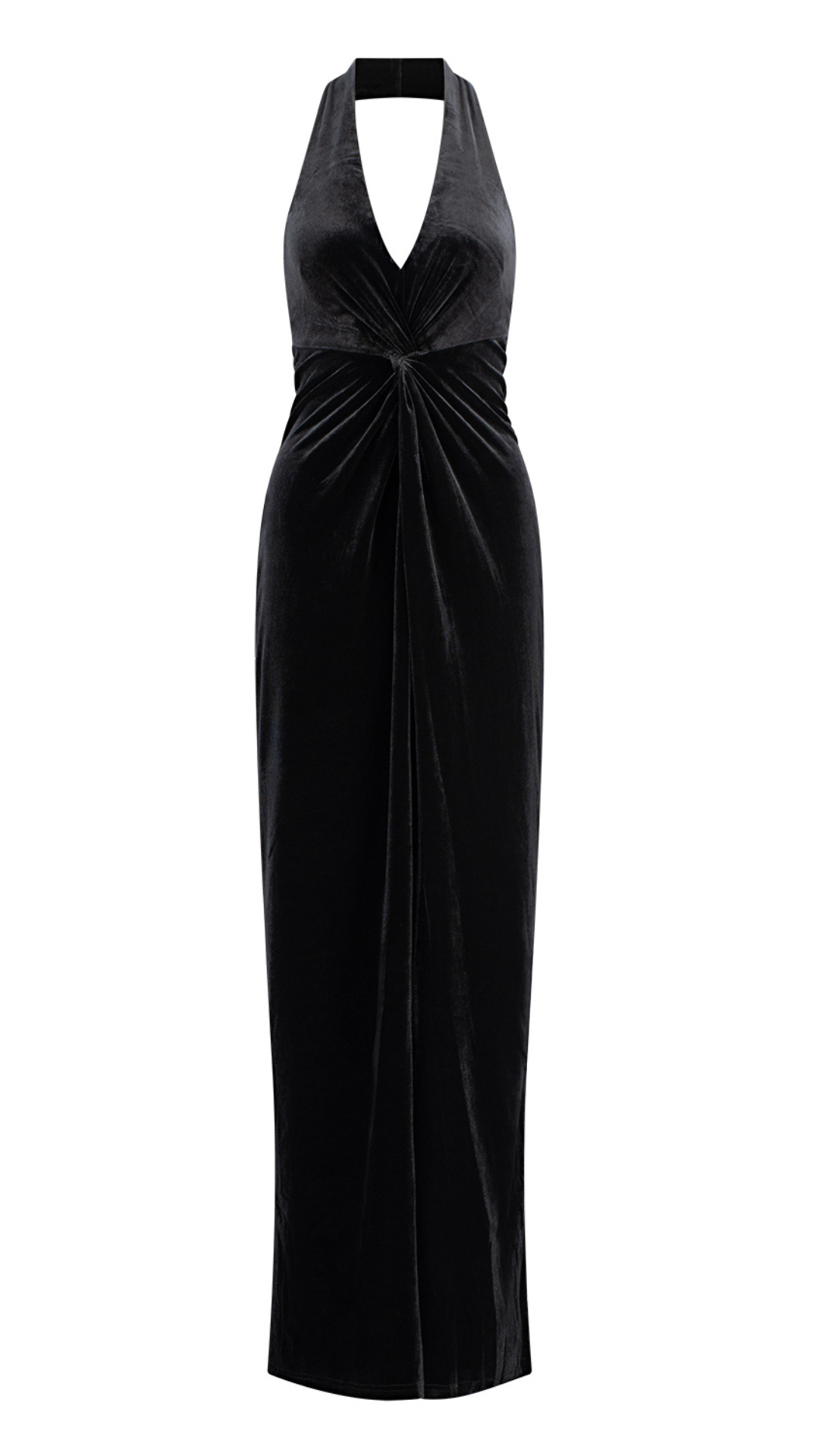 Bardot Velvet Dress - Black