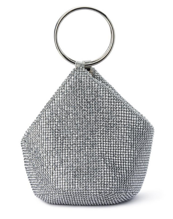 Olga Berg - Ellie Crystal Mesh Bag - Silver