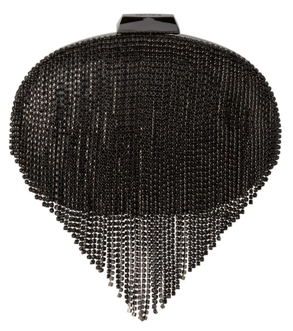 Olga Berg - Bria Crystal Fringe Bag - Black