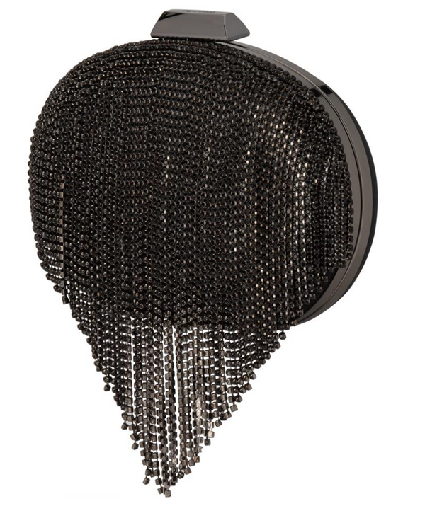 Olga Berg - Bria Crystal Fringe Bag - Black