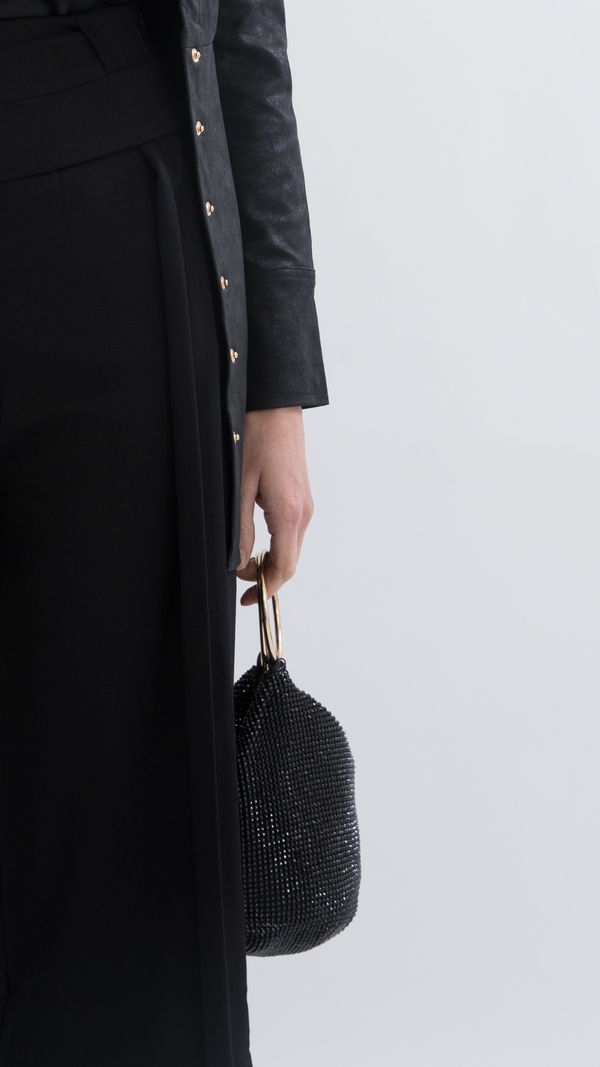 Olga Berg - Ellie Crystal Mesh Bag - Black