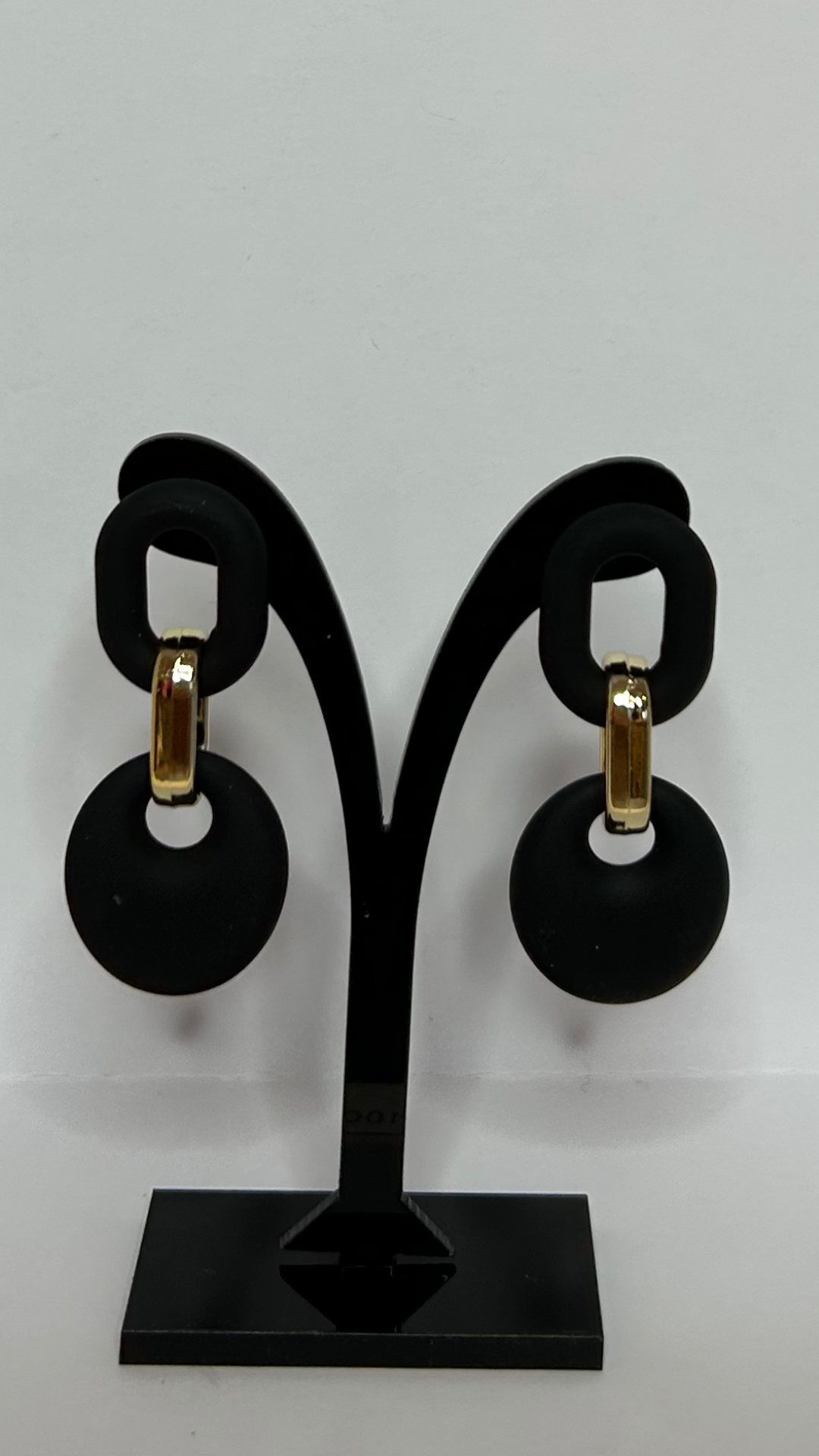 Small Black Drop Earring  - Black & Gold