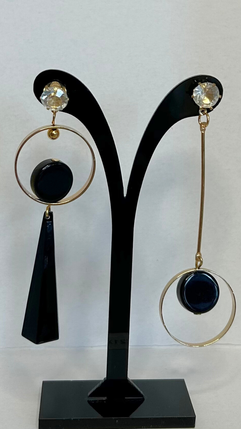 Round Irregular Drop Earrings - Gold