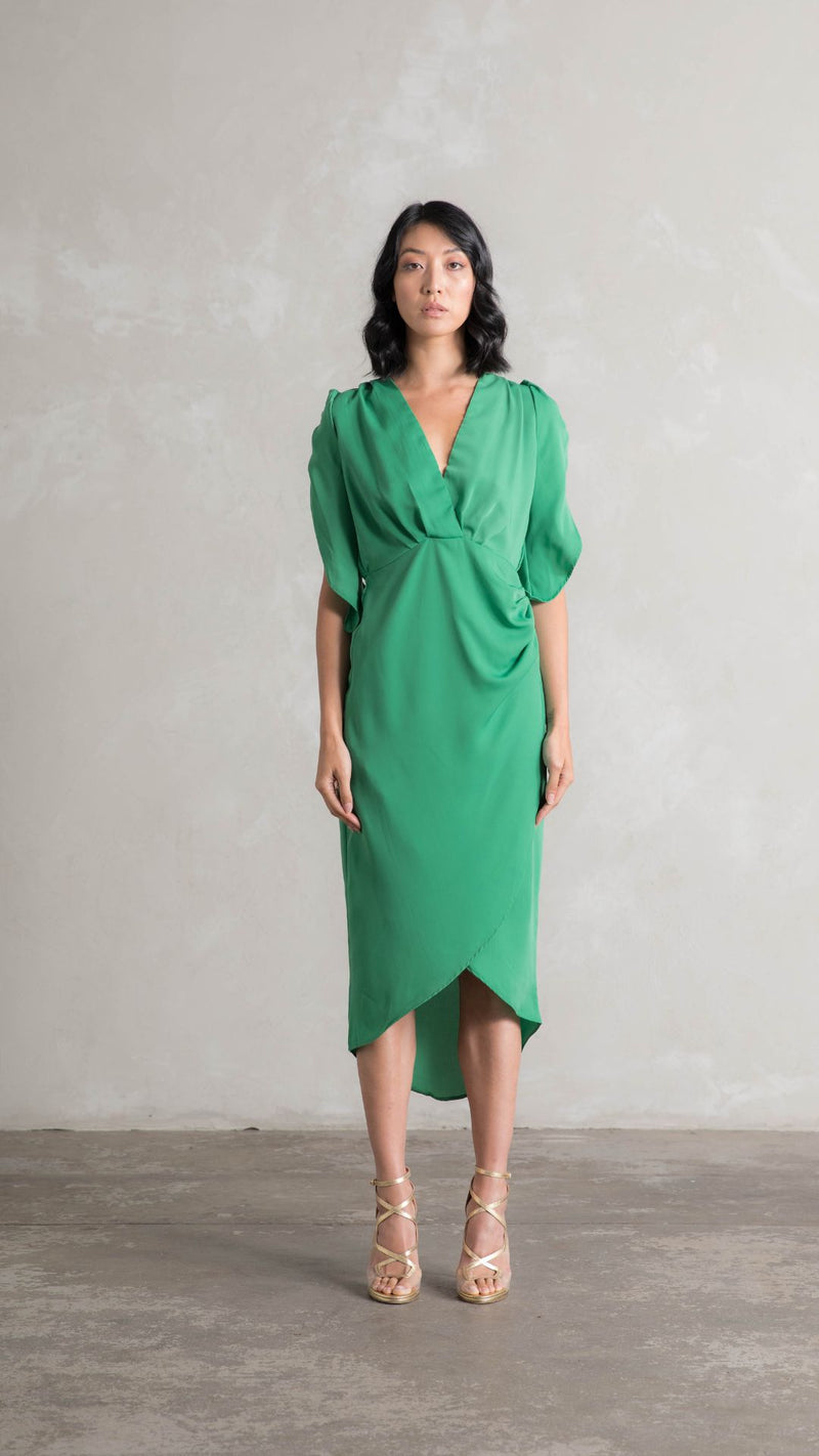Topaz Wrap Dress - Apple Green