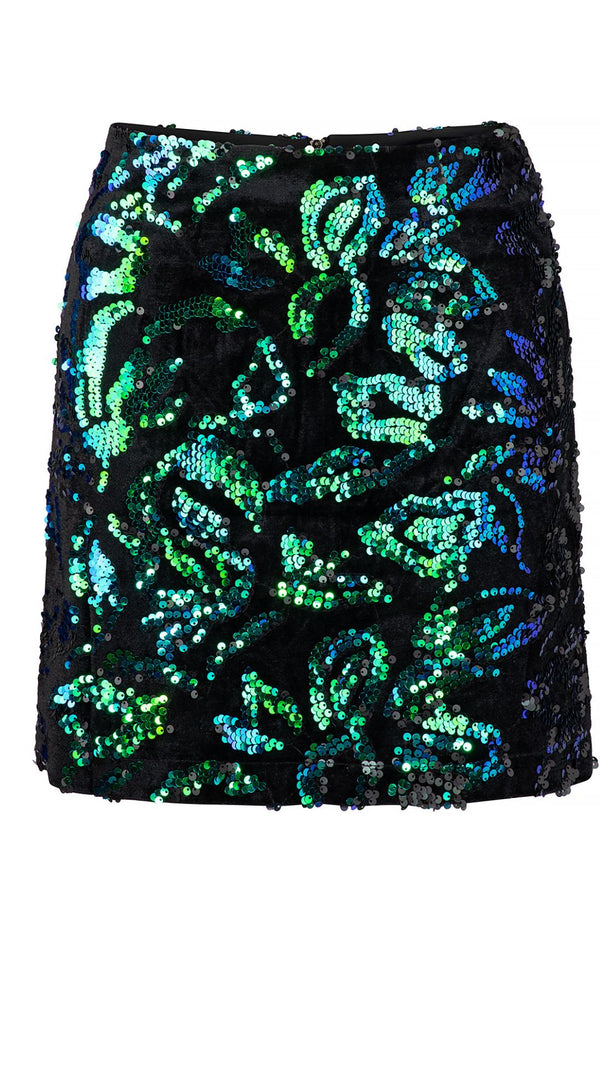 Sophia Skirt - Emerald Sequin