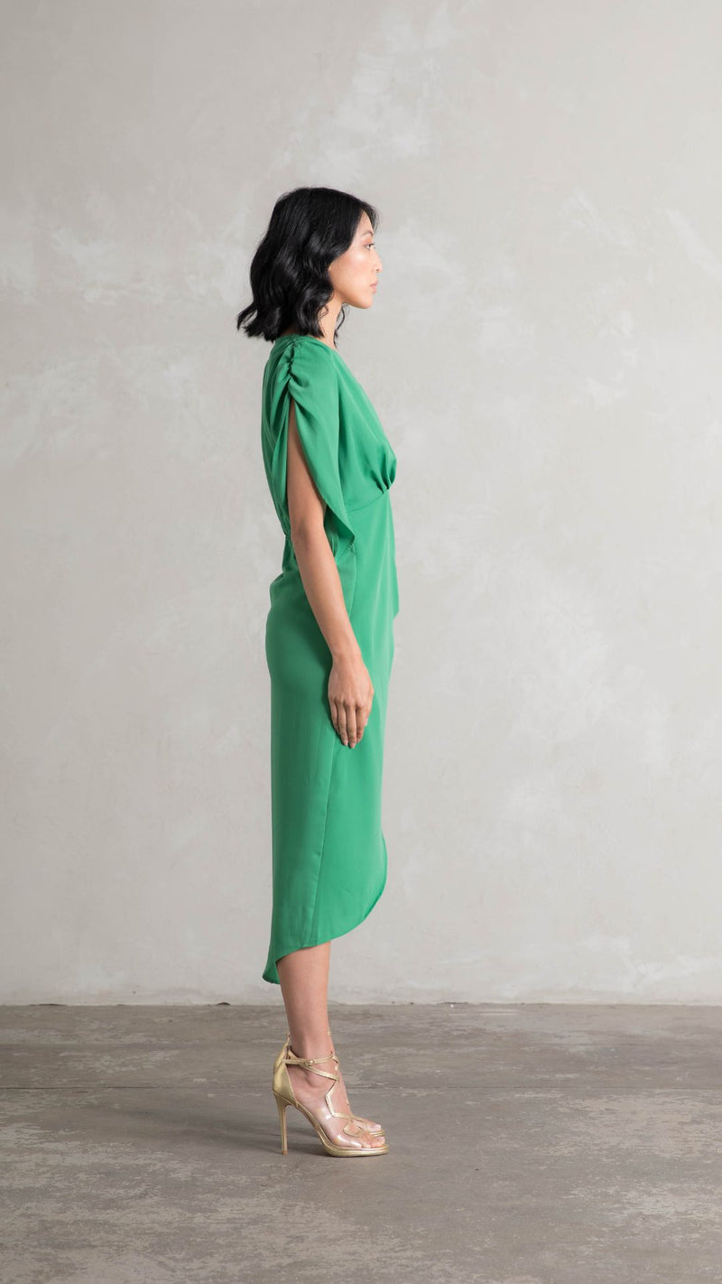 Topaz Wrap Dress - Apple Green