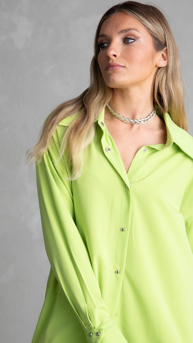 Milan Oversized Shirt - Lime Green