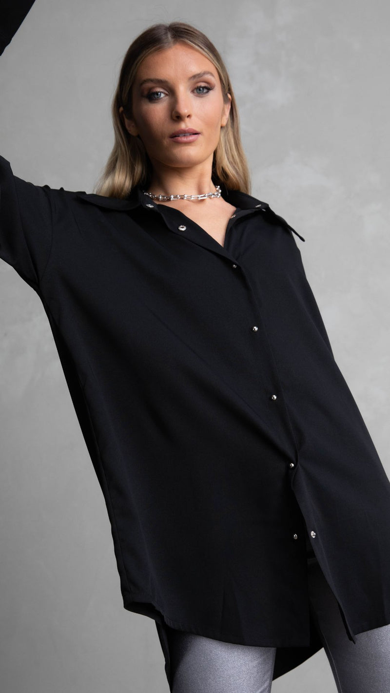 Milan Oversized Shirt - Black