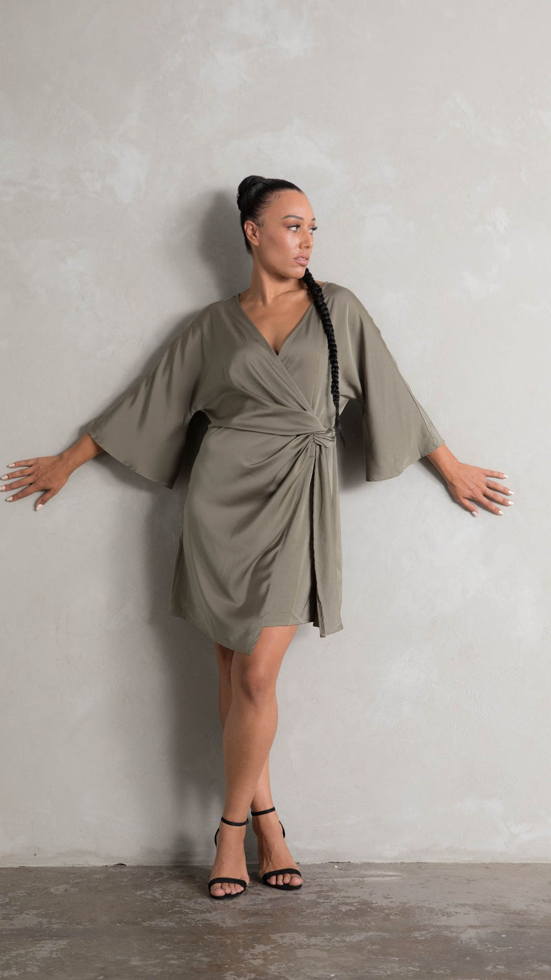 Zephyr Twist Dress - Army