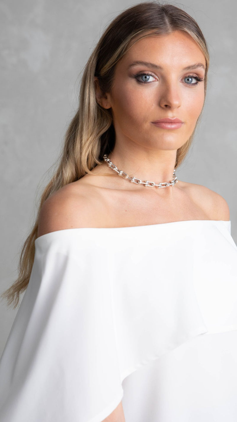 Manhattan Off The Shoulder Top - White