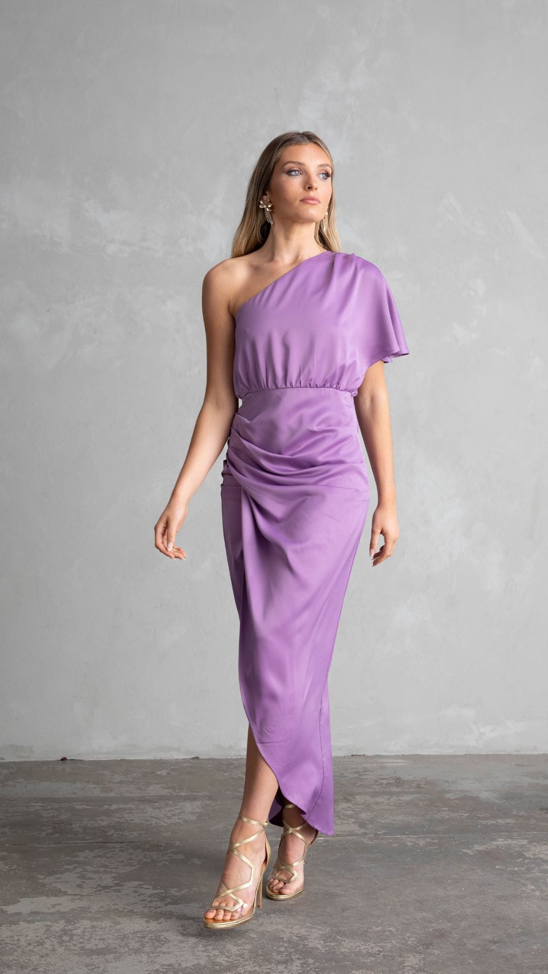 Venice One Shoulder Dress - Lavender