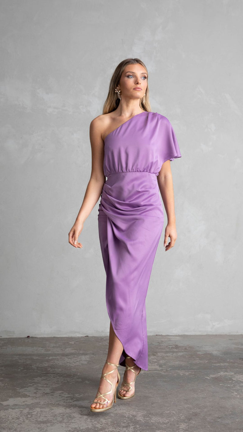 Venice One Shoulder Dress - Lavender