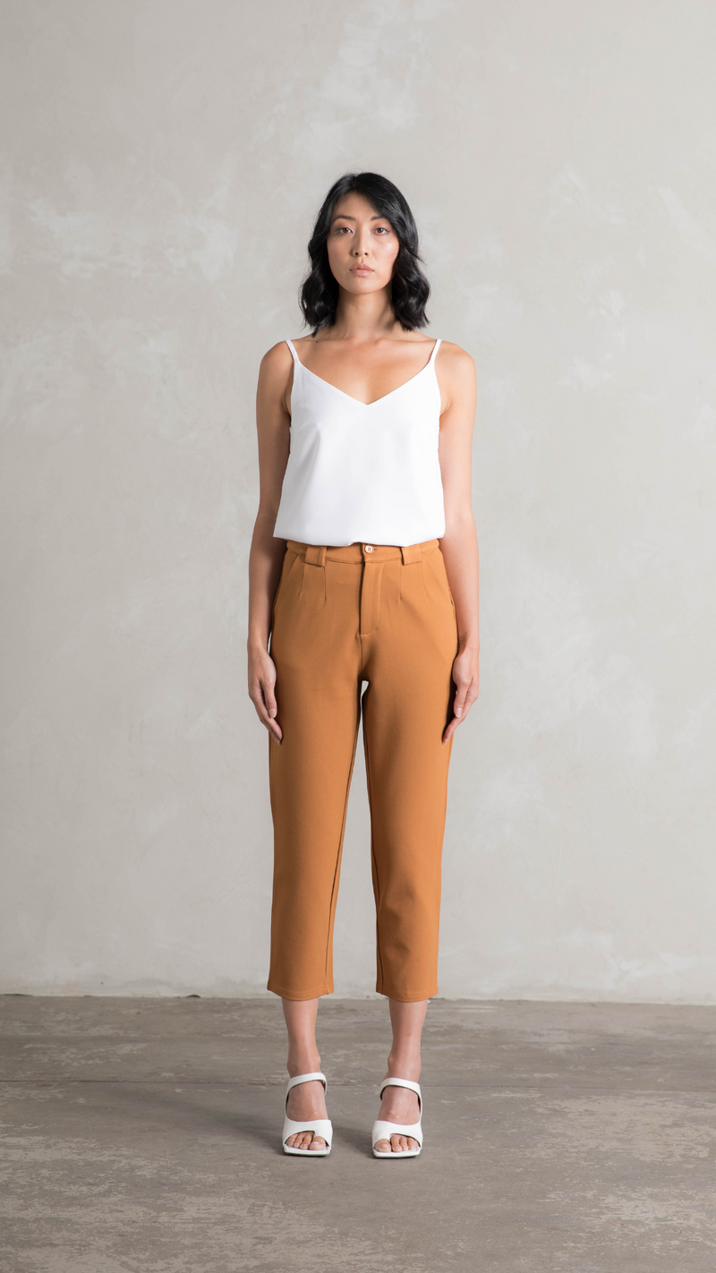 Ida Ponte Pants Toffee Brown Cazinc The Label