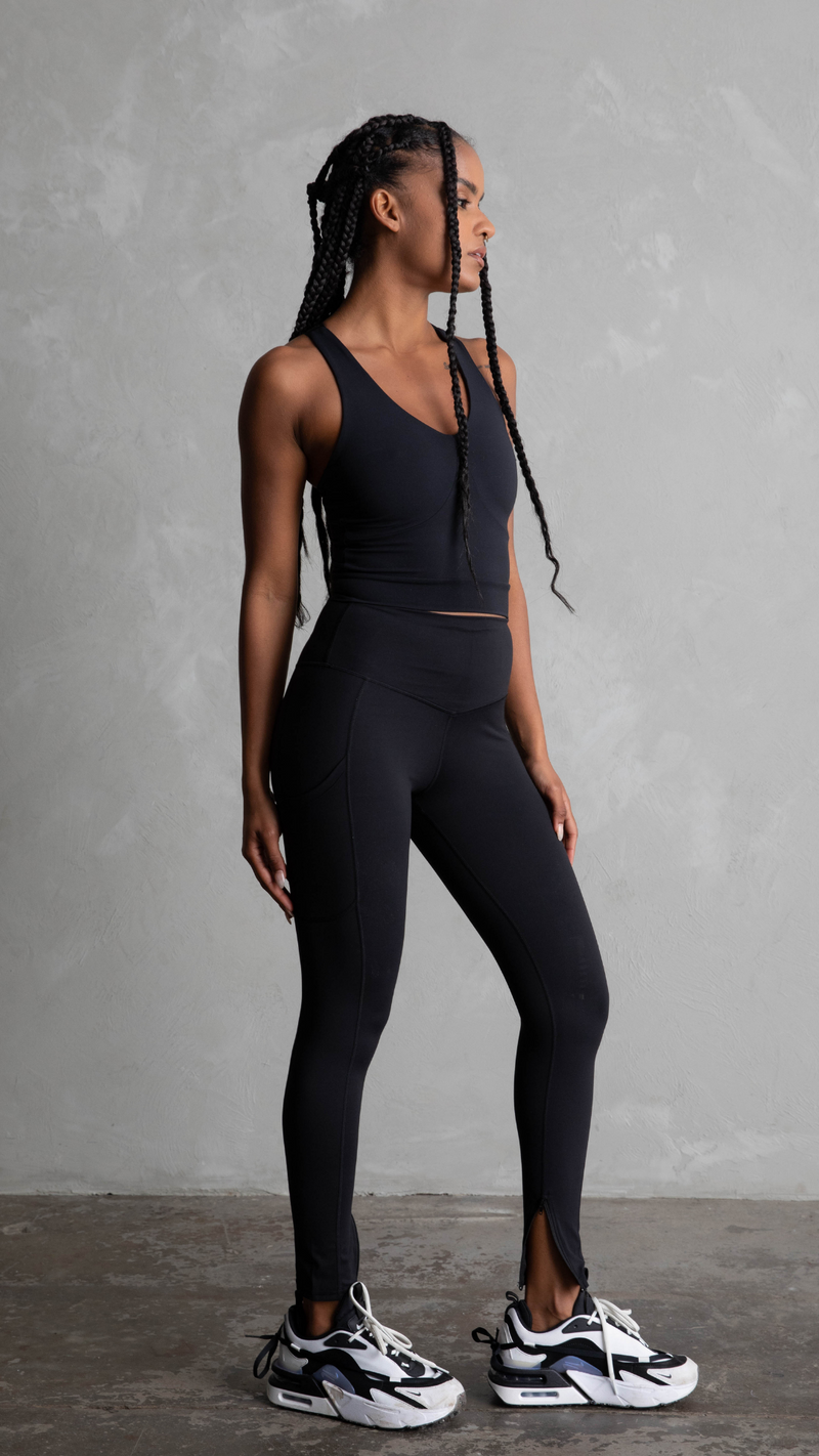CTL Activewear Longline Top - Black