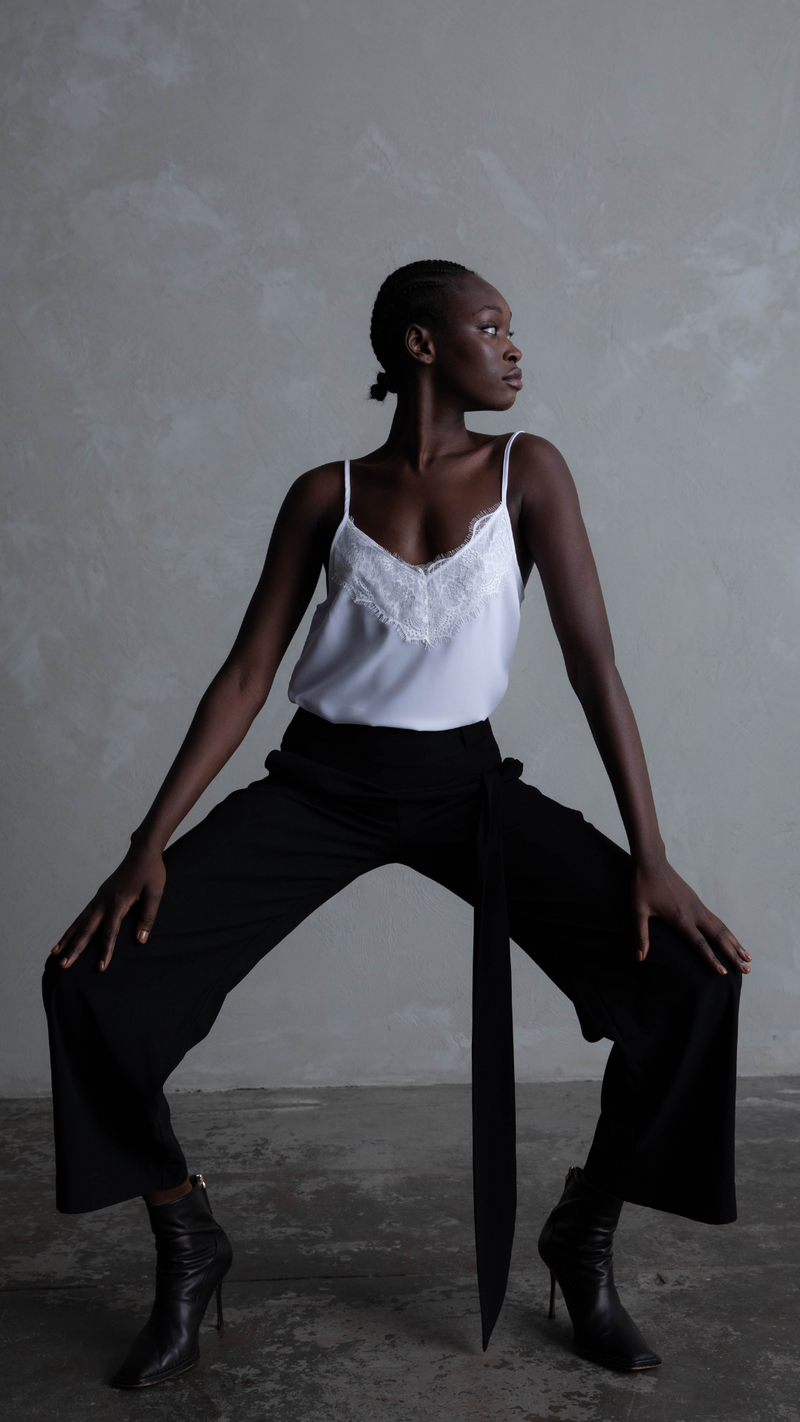Clover Rayon Lace Camisole - White