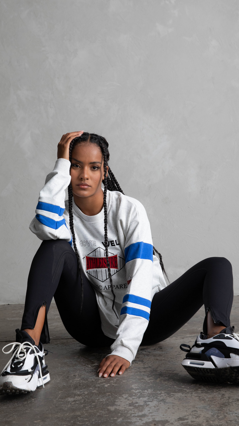 CTL Active Unisex Vintage Oversized Active Crew - Grey