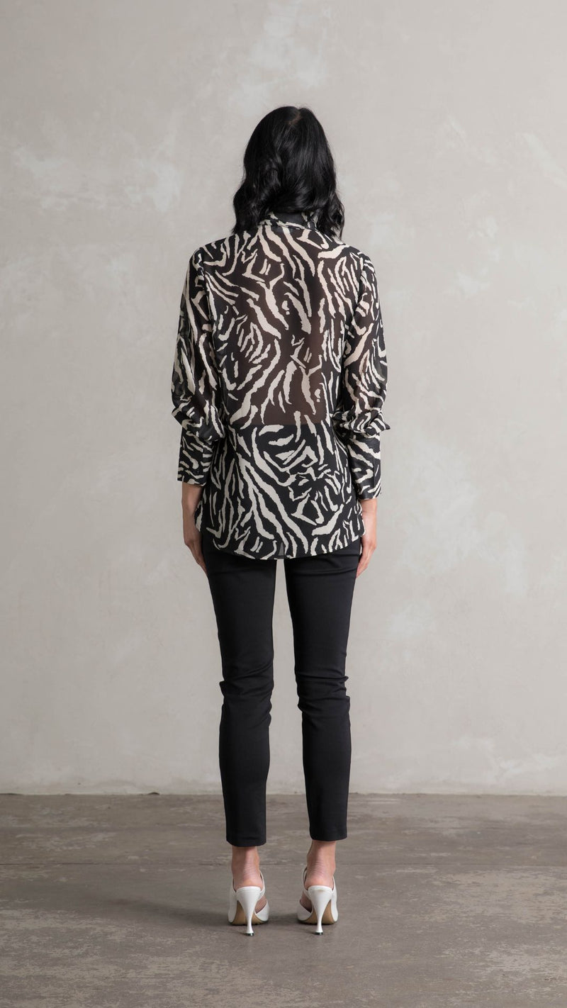 Madena Shirt - Zebra Print Black and White