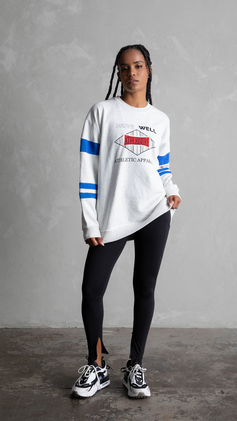 CTL Active Unisex Vintage Oversized Active Crew - Grey