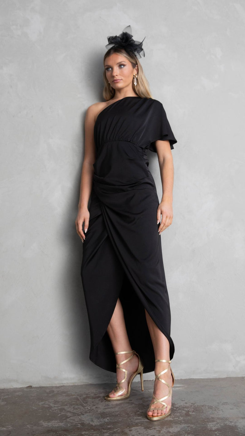 Venice One Shoulder Dress - Black