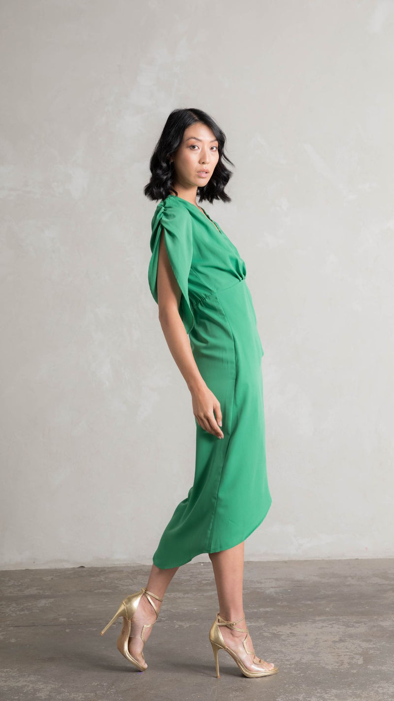Topaz Wrap Dress - Apple Green