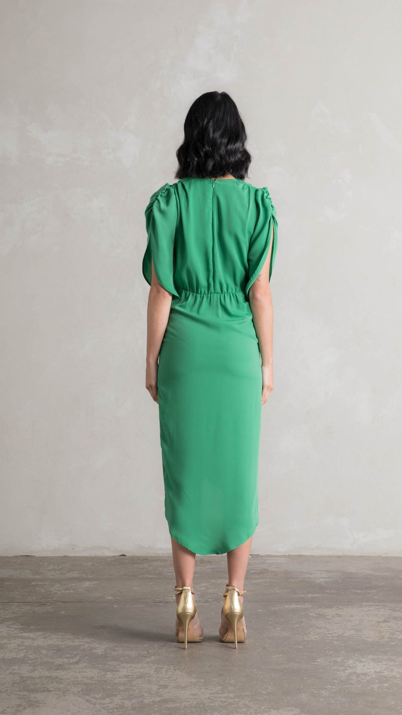 Topaz Wrap Dress - Apple Green