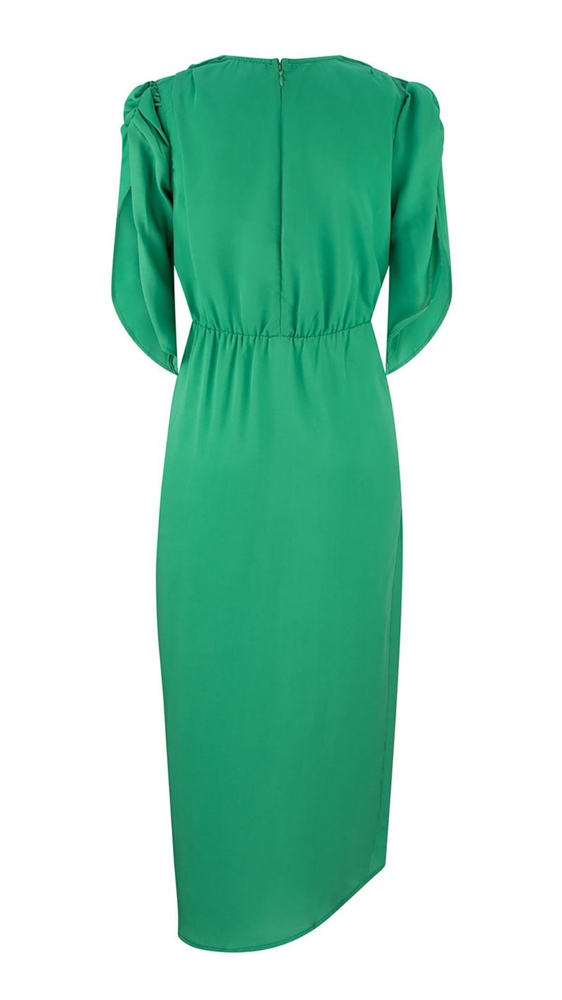 Topaz Wrap Dress - Apple Green