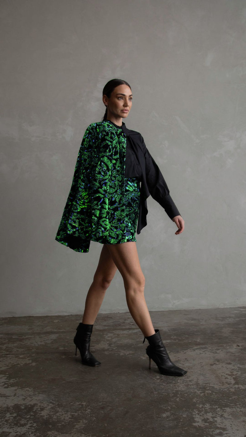 Sophia Blazer - Emerald Sequin