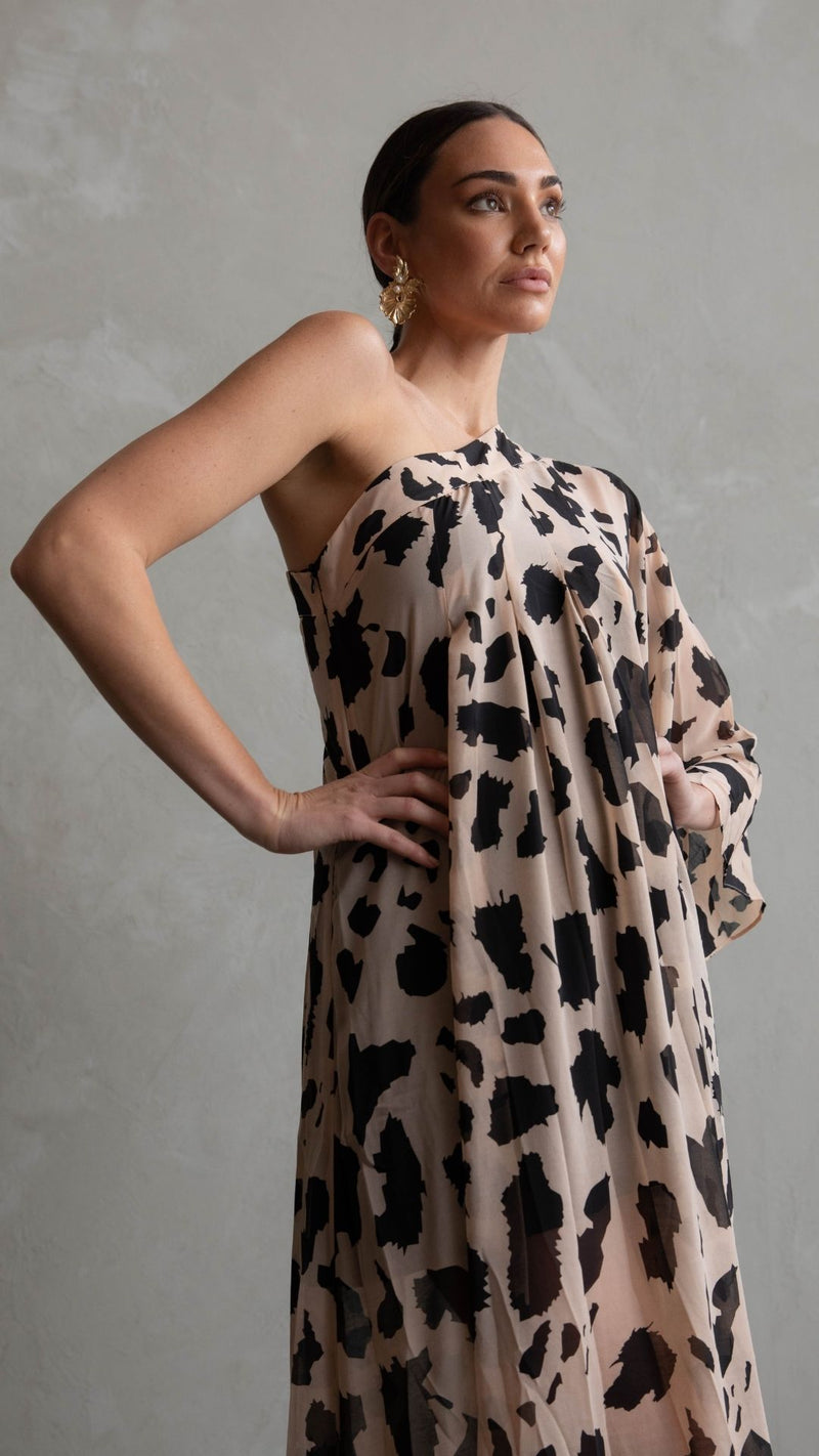 Hadassah Chiffon Dress - Giraffe Print