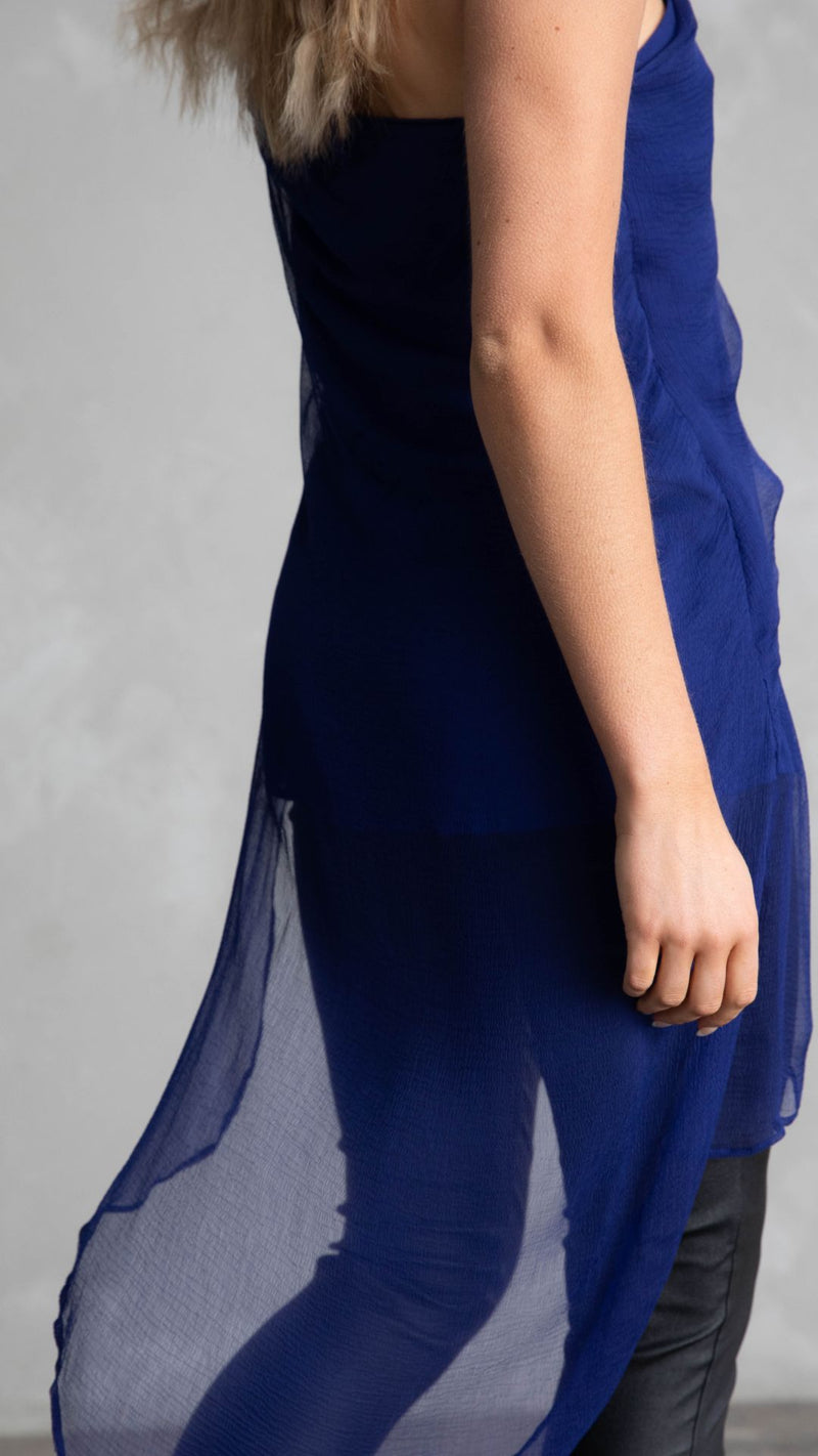 Vienna Sequin One Shoulder Top - Peacock Blue