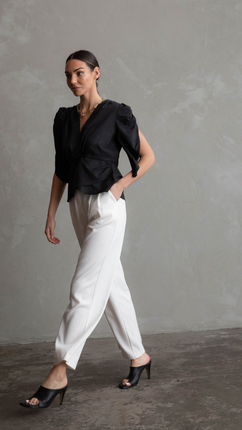 Elsa Wrap Top - Black