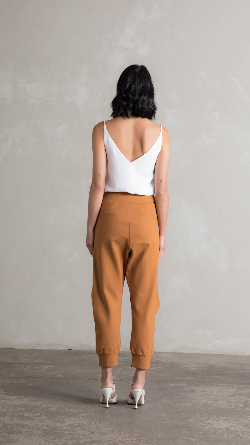 Charli Crossover Ponte Pants - Toffee Brown