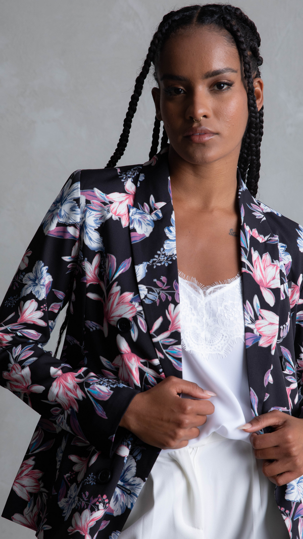 Lillie Double Breast Blazer - Floral Print