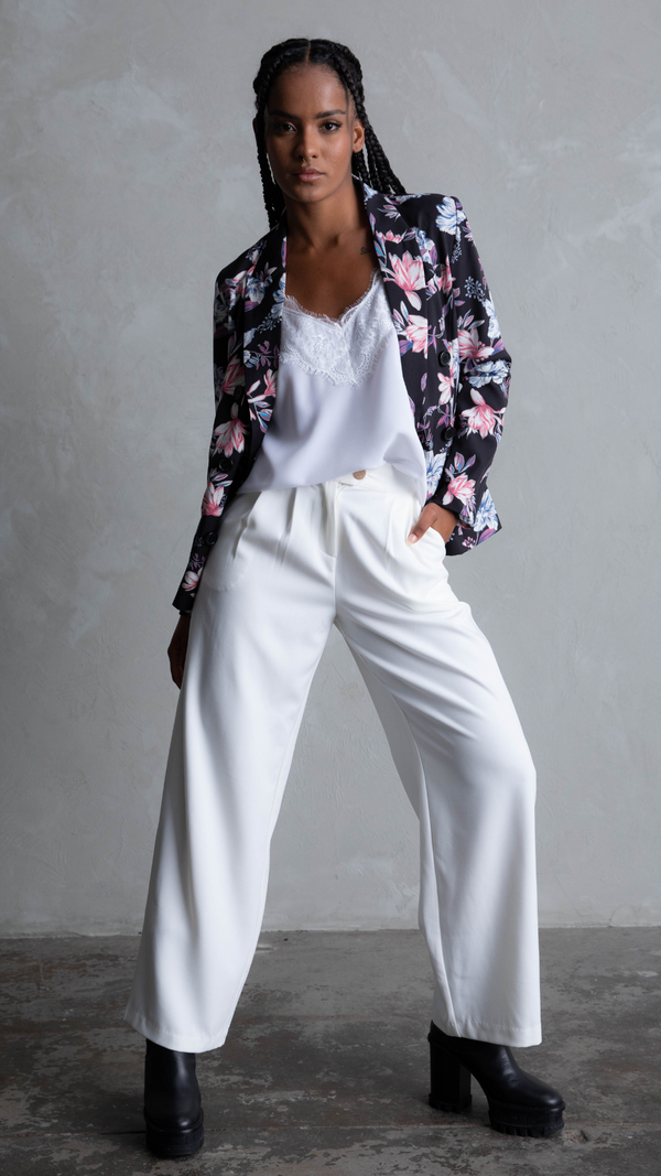 Lillie Double Breast Blazer - Floral Print