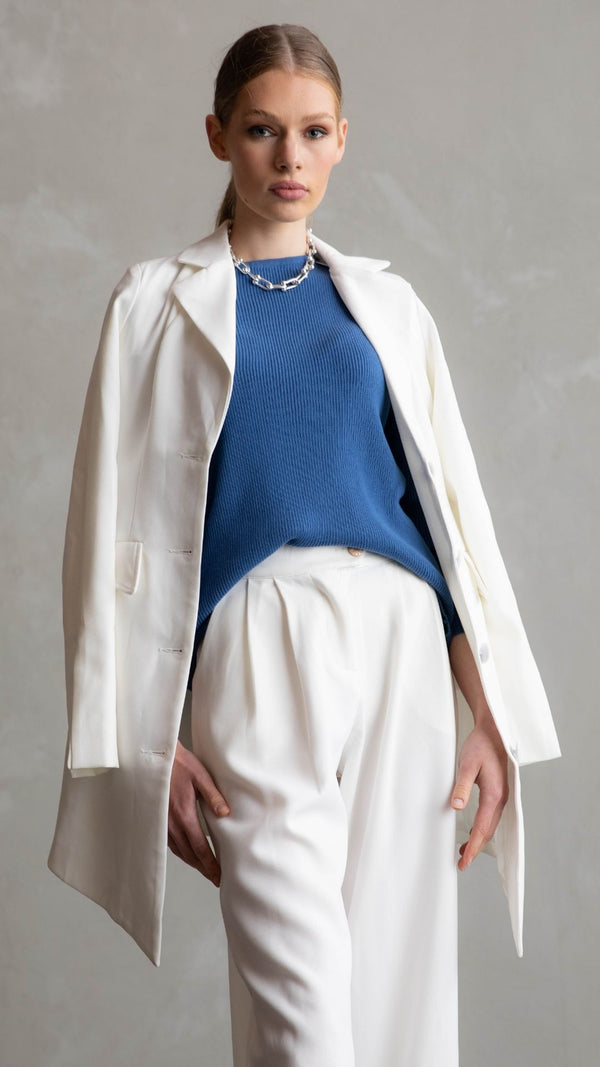 Leo Blazer Dress - White
