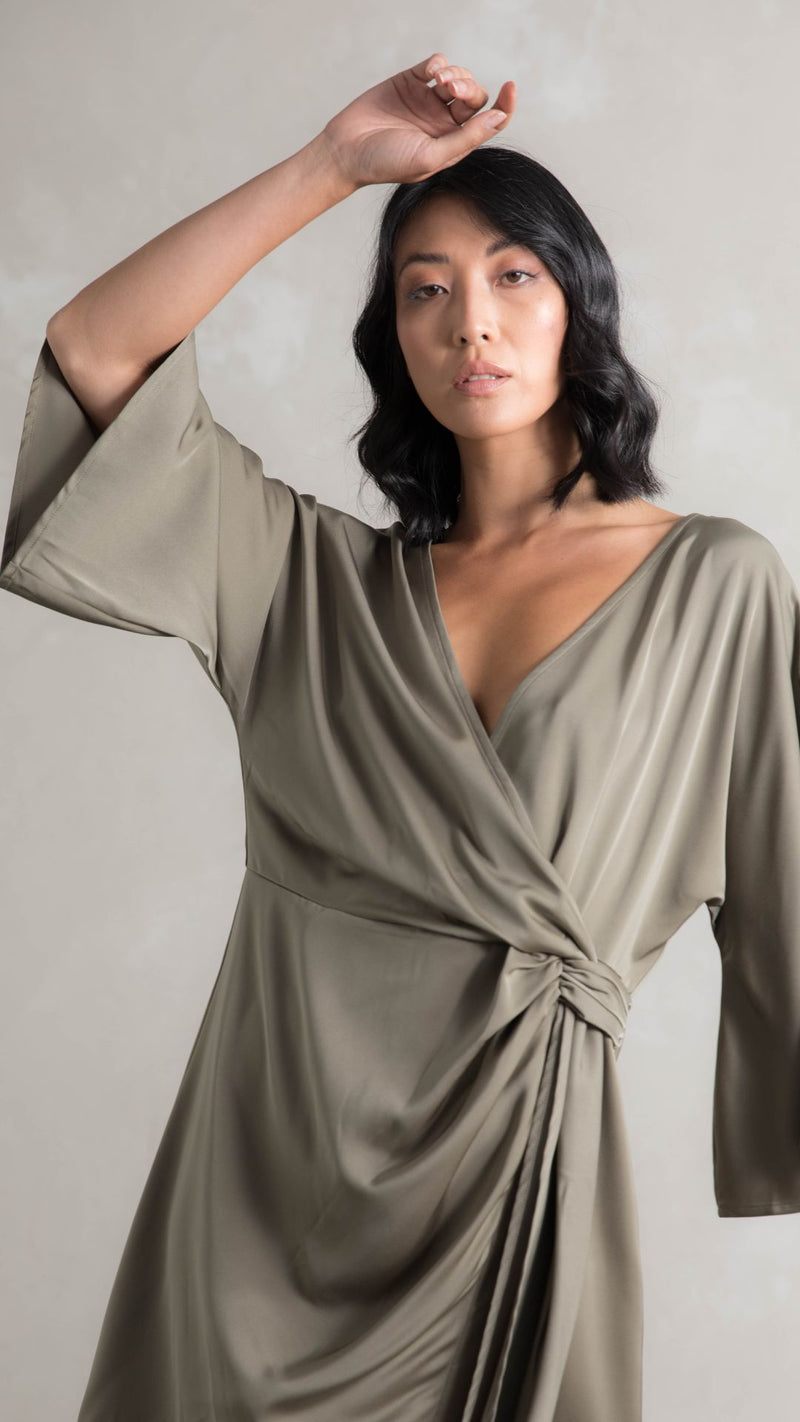 Zephyr Twist Dress - Army