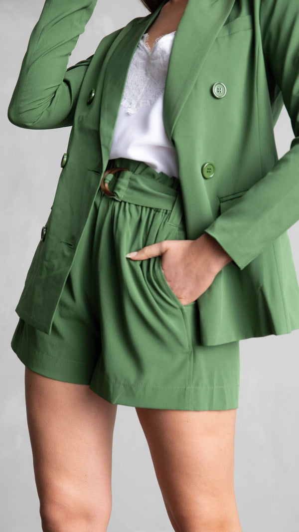 Lillie Belt Shorts - Fern Green