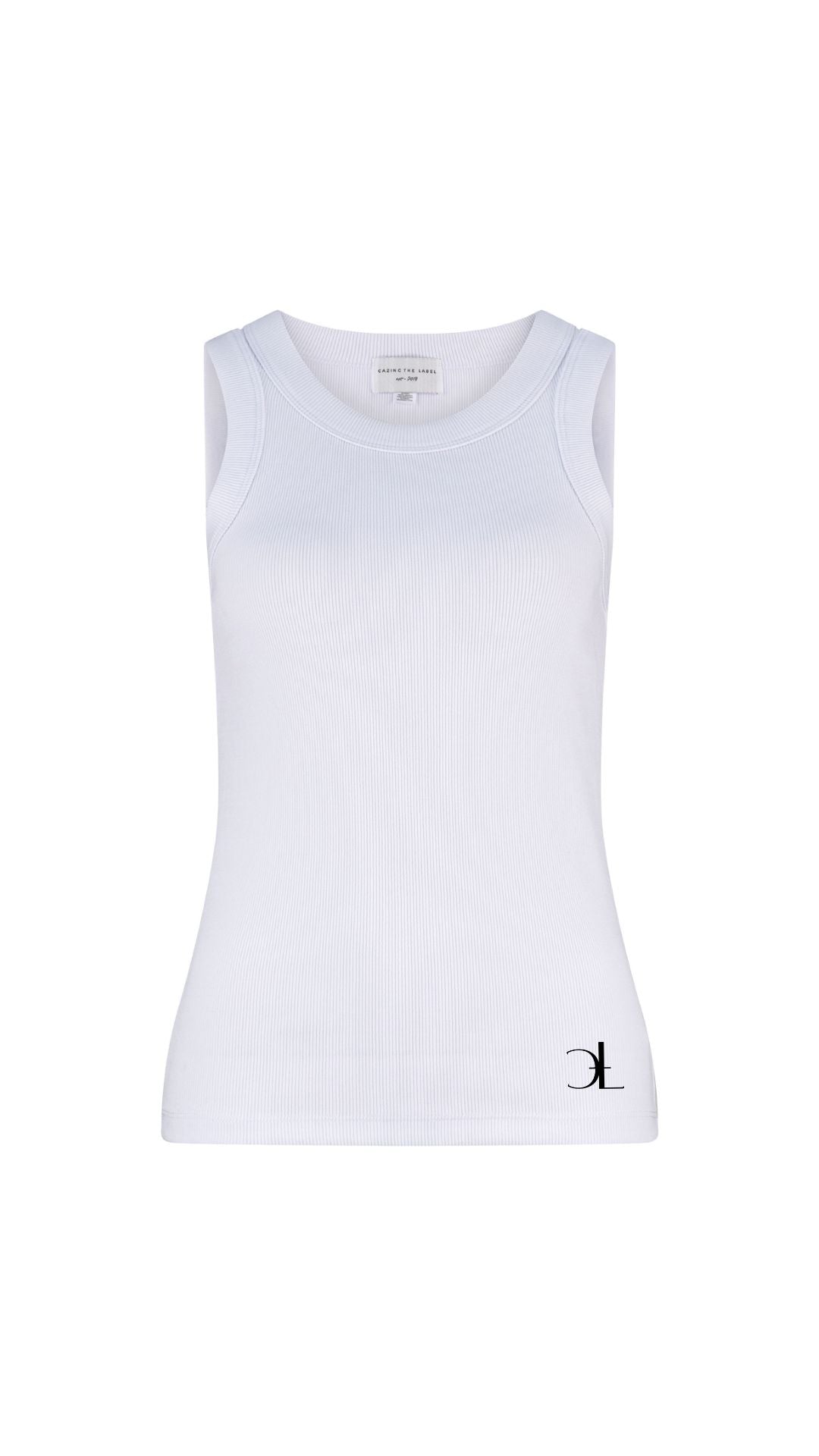 Organic Cotton CTL Logo Ribbed Tank - White
