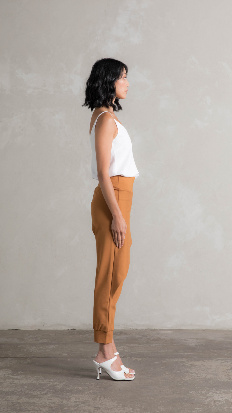 Charli Crossover Ponte Pants - Toffee Brown