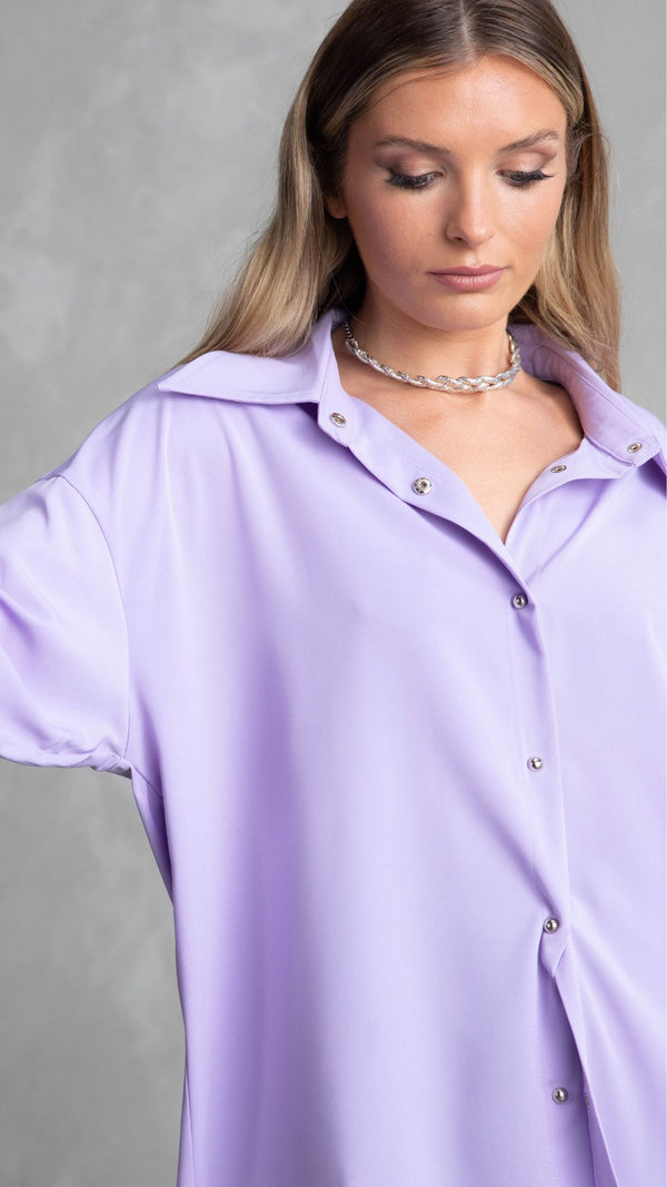 Milan Oversized Shirt - Lilac