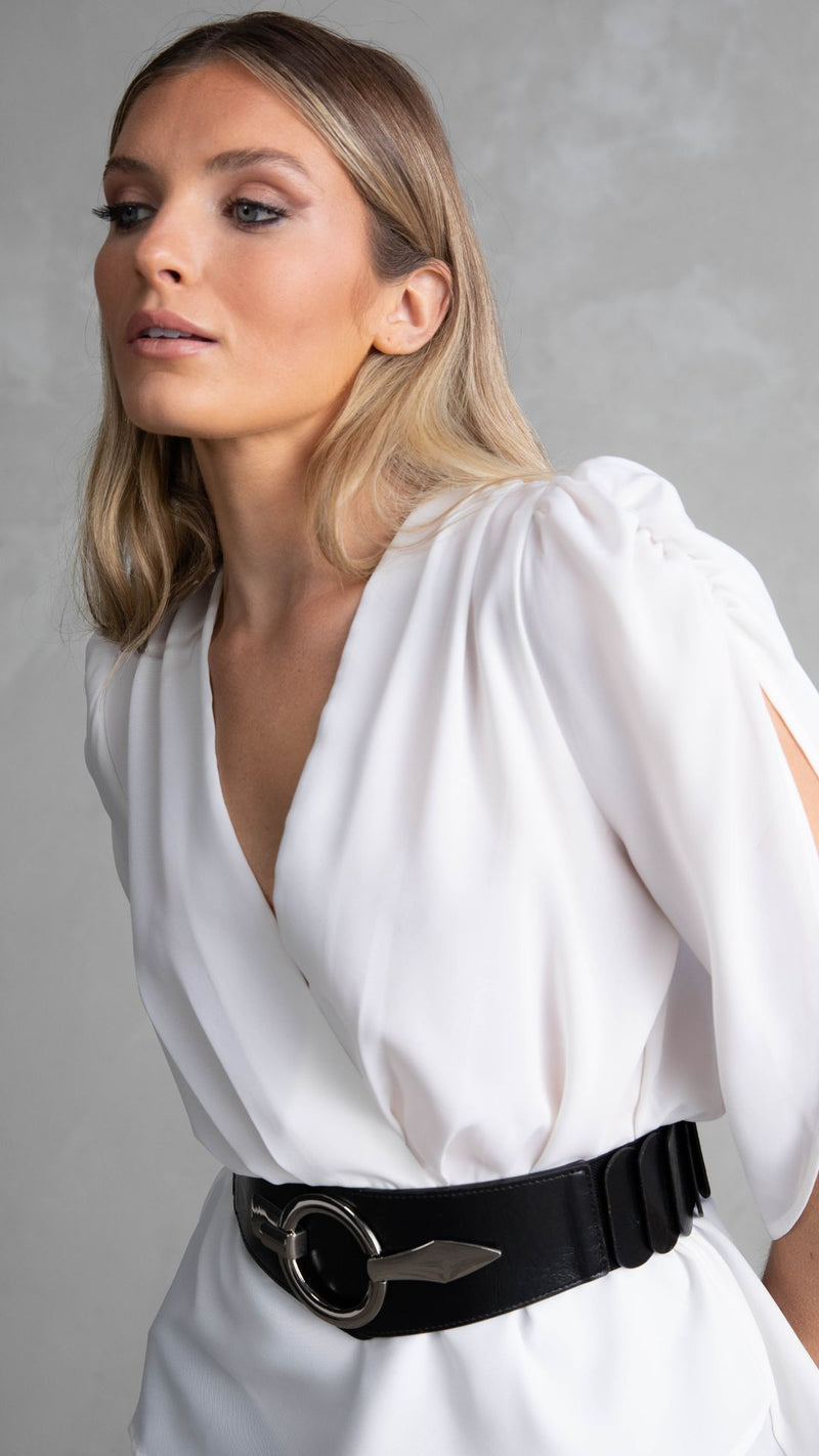 Elsa Wrap Top - White