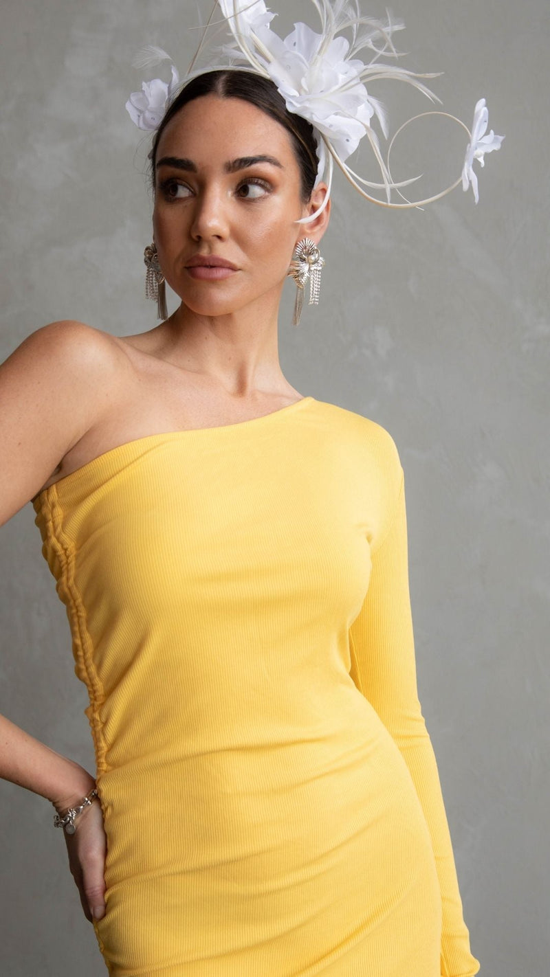 Rachel Fitted Dress - Vivid Yellow