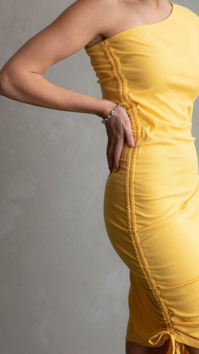 Rachel Fitted Dress - Vivid Yellow