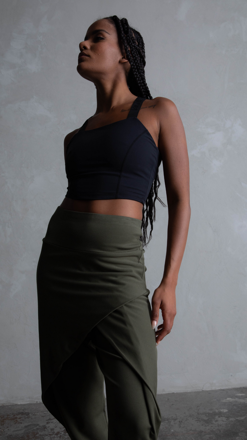 Charli Lightweight Crossover Pants - Khaki