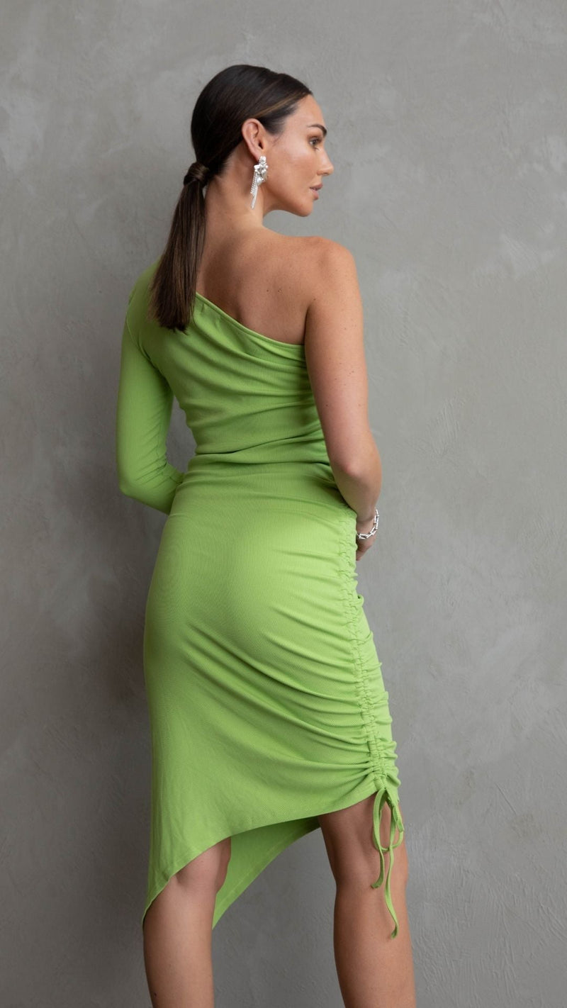 Rachel Fitted Dress - Chartreuse