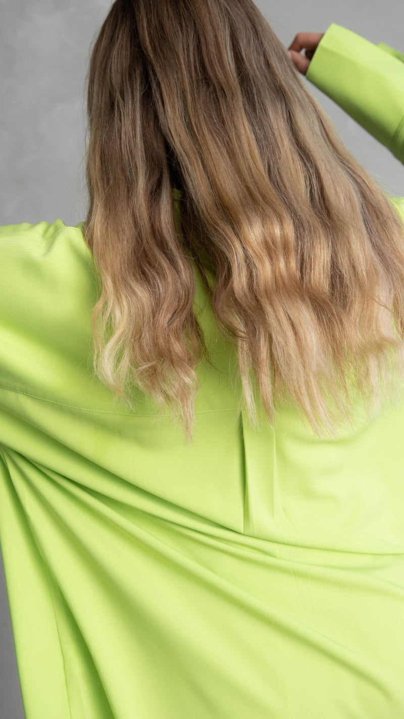 Milan Oversized Shirt - Lime Green