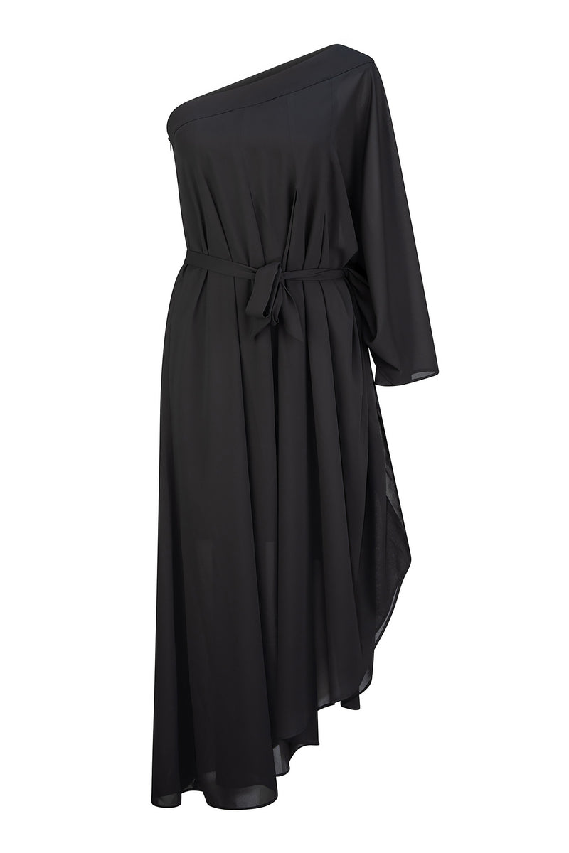 Hadassah Chiffon Dress - Black