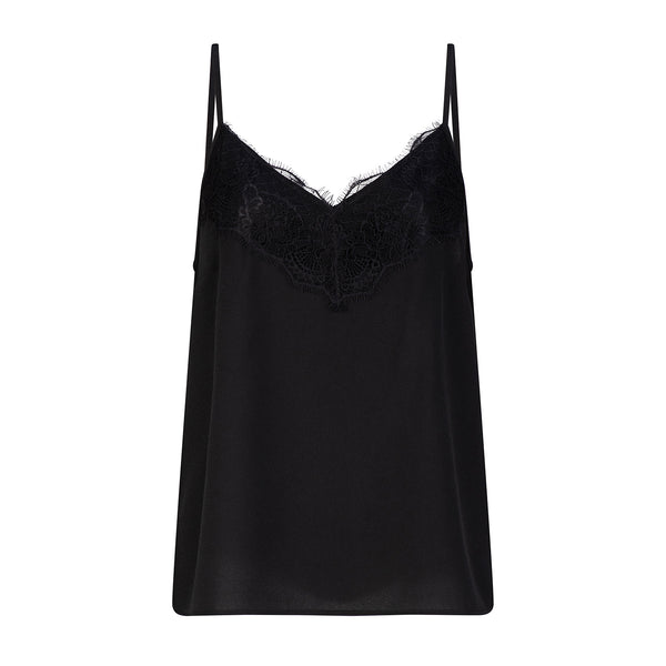 Clover Rayon Lace Camisole - Black