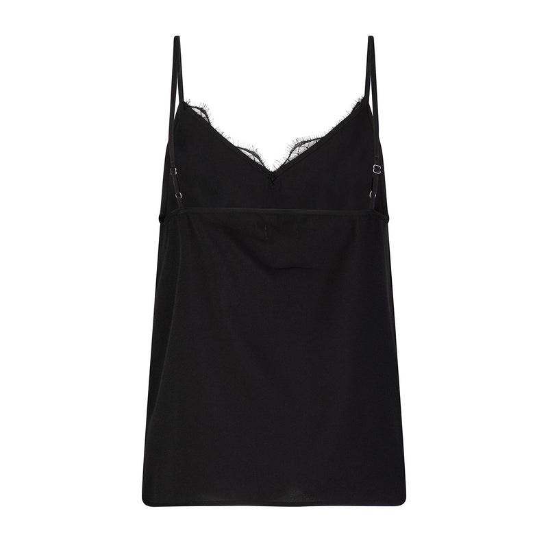 Clover Rayon Lace Camisole - Black