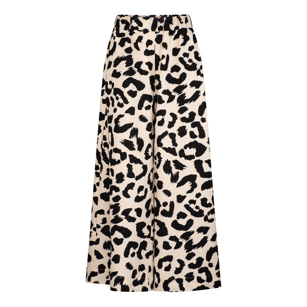 Easton Oversized Elastic Waist Pants - Cream Print