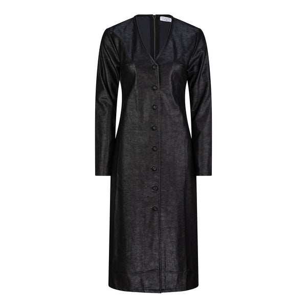 Harper Faux Leather Dress/Coat - Black